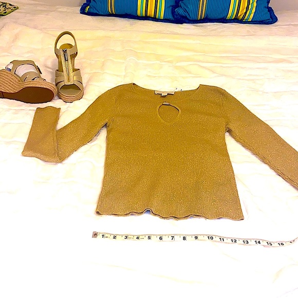 Gold shimmer sweater, Michael Kors NWT - Picture 6 of 15
